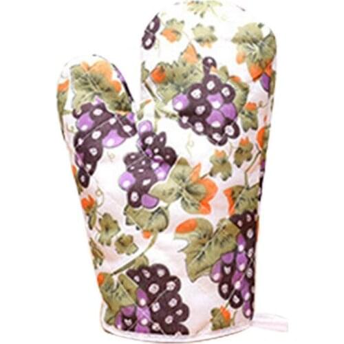 1Pc Orange Grape Print Kitchen Anti Scald Heat Insulation Microwave Oven Gloves