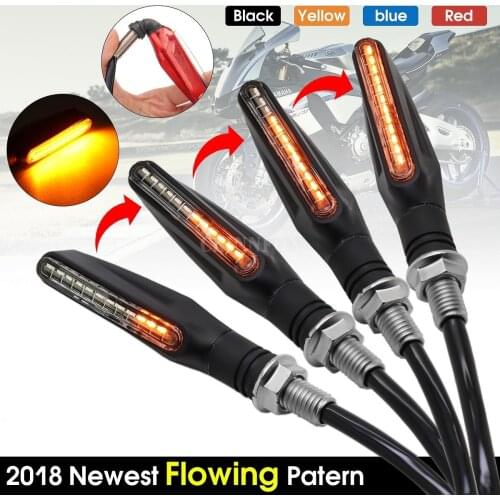 100Pcs/Lot 12V Flowing Universal Yellow LED Motorcycle Indicators Motorbike Turn Signals Light (Color:Black Blue Red Yellow)