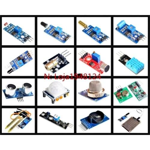 16pcs/lot Raspberry pi 2 the sensor module package 16 kinds of sensor Free shipping