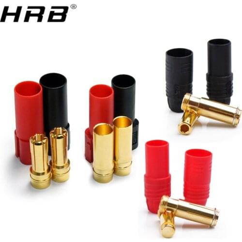 2PCS Amass AS150 7mm XT150 6mm Plug Gold Plating Banana Female Male Connectors For RC Lipo Battery Anti Spark Sheath Cover Parts