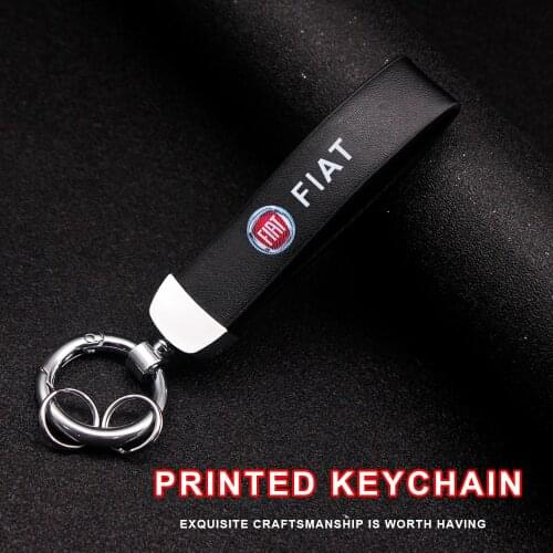 2Pcs Car Keychain PU Leather Car Keychain Durable High Quality Fashion Keychain for Fiat Panda Bravo Punto 500 Auto Accessories
