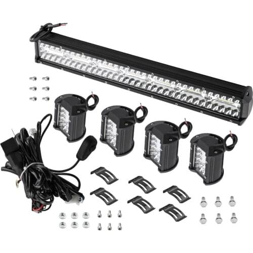 20inch 480W LED Light Bar Combo Spot Flood for Vauxhall Volkswagen + 4" 200W PODS OFFROAD For Ford Toyota SUV 4WD