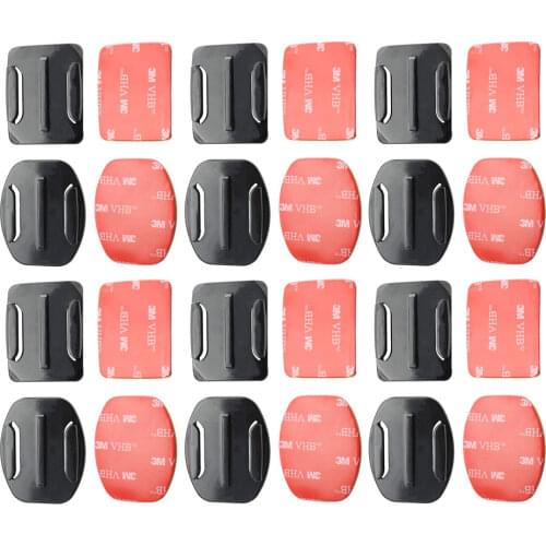 4Pcs Flat Curved Adhesive Mounts Sticker Mount for GoPro Hero 9 8 7 6 5 Yi 4K Mijia Sjcam Eken Action Camera Go Pro Accessories