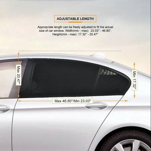 2x Car Window Shade Rear Side Sun Visor Mesh Cover Shield Sunshade UV Protector