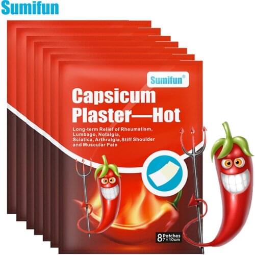 96pcs/12bags Sumifun Pepper Hot Pain Relief Plaster Back/neck/shoulder Chinese Herbal Medical for Joint/arthritis Patch K02101