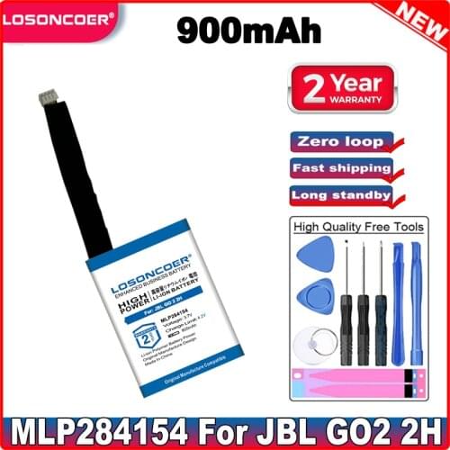LOSONCOER MLP284154 900mAh Battery For JBL Go 2 2h Go2 2h Go 2-2h G02 1ICP3/41/54 Batteries Free tools