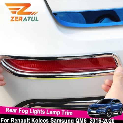 Zeratul 2Pcs/Set Car Chrome Rear Fog Lights Cover Fog Lamp Trim Stickers for Renault Koleos Samsung QM6 2016-2020 Accessories