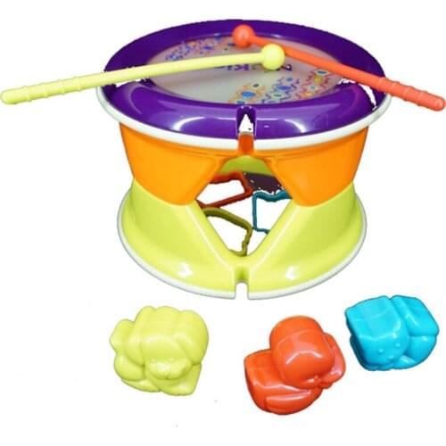 Free Shipping 4Pcs/set Funny New Baby Roll Drum Musical Instruments Band Kit Children Toys Gift Boy Girl Birthday Gift Toy Set