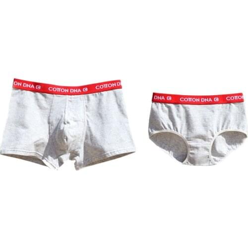 Fashion Cotton Women Male Boxers Solid Underwear Couples Underpants Breathable Soft Mens Cueca Calzoncillos Seamless Panties
