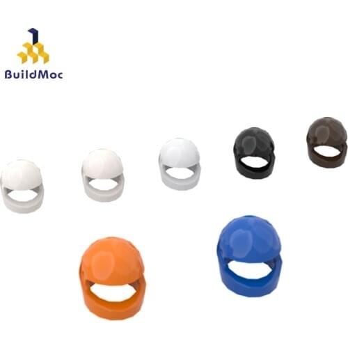 BuildMOC 30124 helmet standard ldd 30124 For Building Blocks Parts DIY Construction Creative gift To