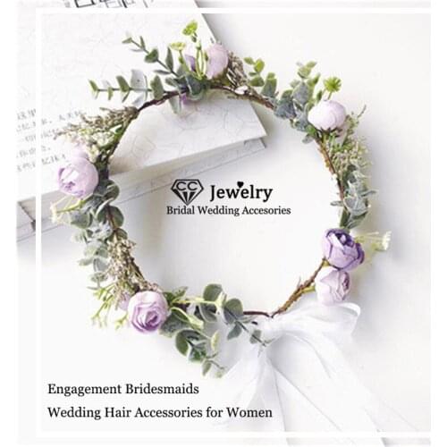 CC Wedding Hairband Jewelry Flower Headband Engagement Hair Accessories for Women Bride 100% Handmade Beach Party Headwear 4001