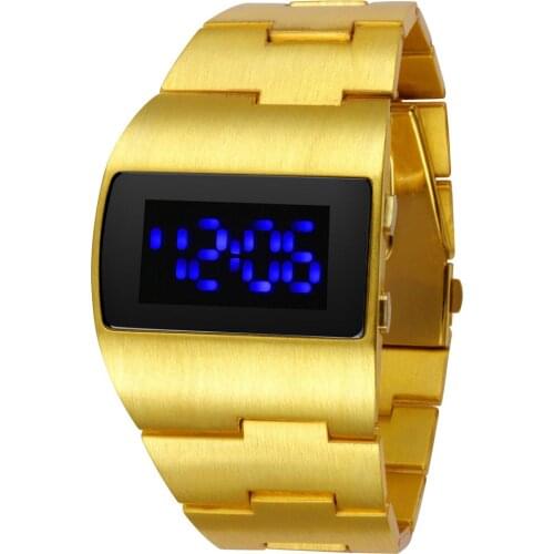 New Digital Watch Blue Light Led Watch Men Fashion Iron Man Watches Stainless Steel Men Sports Electronic Watch reloj hombre