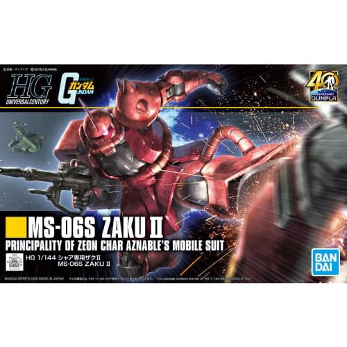 BANDAI GUNDAM HGUC 234 1/144 MS-06S ZAKU II Gundam model kids assembled Robot Anime action figure toys