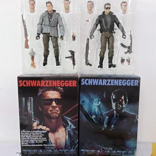 Terminator Figure NECA The Terminator Schwarzenegger Judgment Day T-800 Arnold Action Figure Model Toys Doll For Gift 18CM7INCH