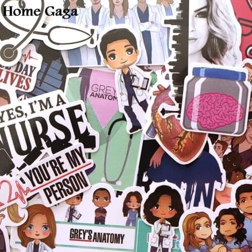 Homegaga 23pcs Greys Anatomy doctors scrapbooking decals Creative badges DIY decorative stickers vintage notebook phone D1718