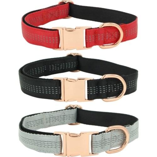 Custom Dog Collar with Name Embroidered Reflective Adjustable Pet Necklace Cat Collar Personalized Small Medium Dog Accessories