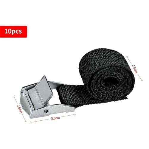 Pack of 10 Tie Down Straps Zinc Alloy Adjustable Cam Buckle Luggage Package Fixing Straps (63.5 cm x 2.5 cm) 3XUB