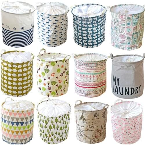 Drawstring Laundry Storage Basket Large Capacity Kids Toy Hamper Wash Basket Laundry Organizer Dirty Clothes Storage Bucket