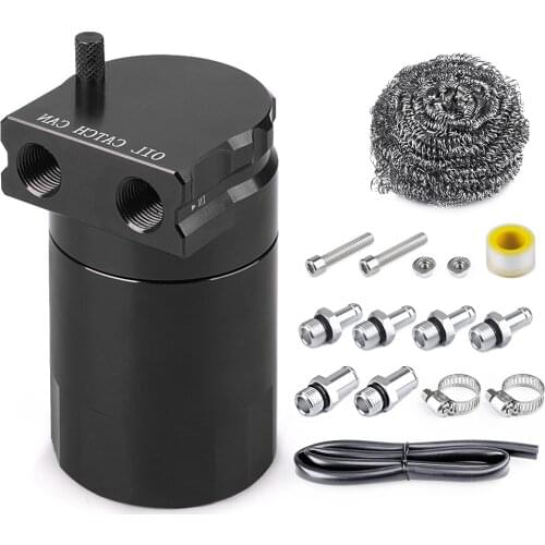 Oil Reservoir Fuel Tank Engine Polish Baffled 300ML Car Universal Aluminum Oil Catch Can Kit