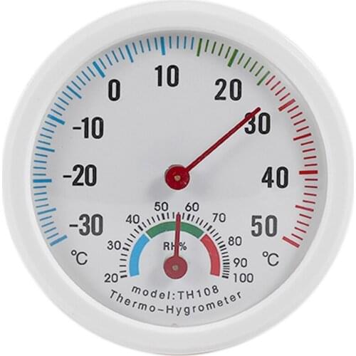 Th108 Mini Bell-Shaped Scale Thermometer and Hygrometer Hangable Seat Type for Indoor Office Household Thermometers Hygrometers
