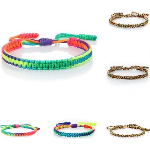 Fashion Thread Braided Bracelets For Women Men Tibetan Buddhist Handmade Knots Rope Adjustable Size Couple Bracelet