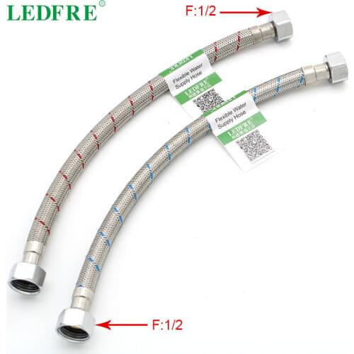 LEDFRE 304 Stainless Steel Braided Water Flexible Kitchen Faucet Pipe Connector Plumbing Tap Hose for Bathroom Products LF15001