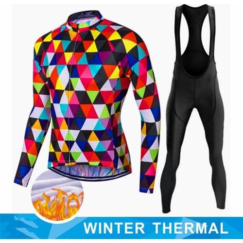 New Sell Well Winter Thermal Fleece Bicycle Clothing Suits Cycling Jersey Set Sport Bike MTB Riding Clothing Bib Pants Warm Sets