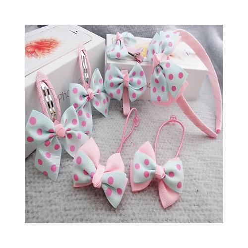 New Hot 7Pcs/set Kid Girl Infant Baby Bow Flower Headband Accessories Headwear Children Cute Pop Hair Band
