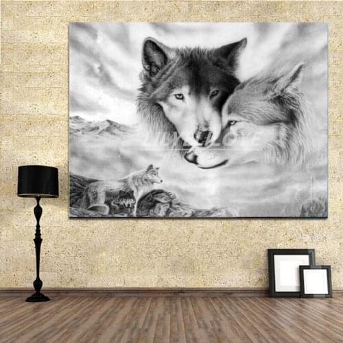 Full Round /Square Diamond Embroidery Sale 5D DIY Diamond Painting Animal wolf Diamond Mosaic Cross Stitch art Wall Decor FG1290