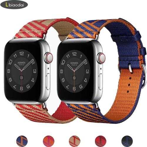 Jumping Single Tour Strap For Apple Watch Band 44mm 40mm 42mm 38mm 44 mm Woven Nylon nato Bracelet iwatch 5 4 3 se 6
