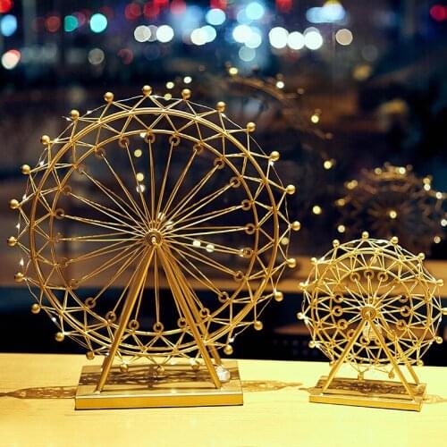 Nordic iron Ferris wheel decoration Wine Cabinet Bookcase personalized decoration clothing shop wedding dress shop front desk