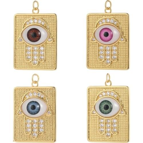 Turkish Evil Blue Eye Enamel Charms for Jewelry Making Accessories CZ Diy Pendant Necklace Bracelet Earrings Make Gold Copper