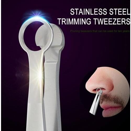 Universal Nose Hair Trimming Tweezers Round Tip Eyebrow Perfectly Steel Tweezers Nose Tweezer Hair Removal K9D3