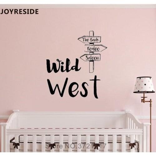 JOYRESIDE Wild West Quotes Wall Decal Gidepost Wall Sticker Words Vinyl Decor Home Baby Children Bedroom Interior Designed A833