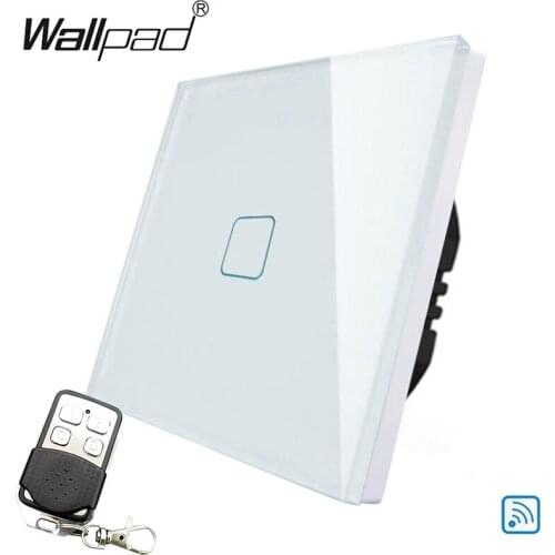Wallpad 1 2 3 Gang Remote Glass Panel EU UK Touch Sensor Switch Intermediate Wireless Wall Electrical Light Switch AC 110-240V