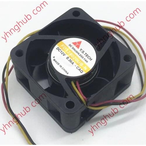 Y.S TECH FD124020UB-N DC 12V 0.36A 40x40x20mm 3-Wire Server Cooling Fan