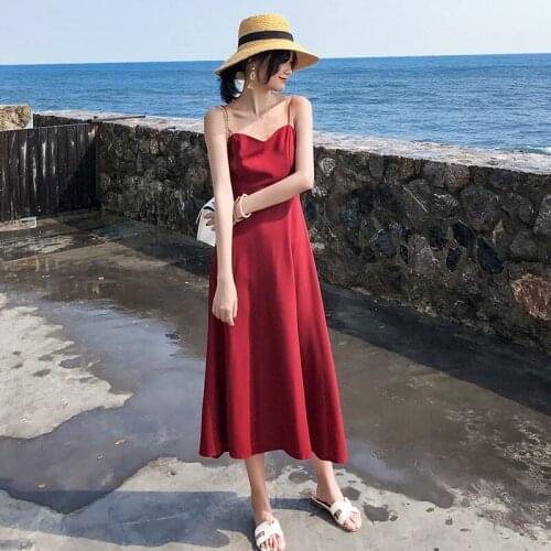 2 Colors Summer Women Black Backless Straps Sundress Female Fairy Elegant Party Vacation Long Beach Dress Korean Runway Vestidos