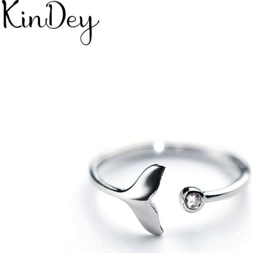 Trendy Silver Color Mermaid Tail Rings For Women Men Boho Vintage Jewelry Adjustable Size Finger Rings