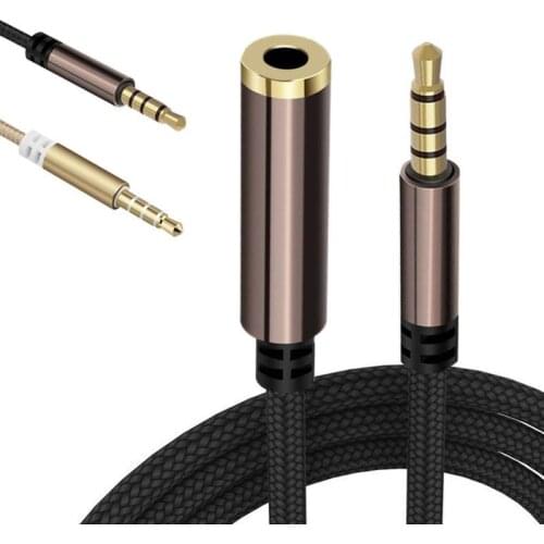 1.5M Aux Audio Extension Cable Nylon Braided 3.5mm Male to Female Auxiliary Cables Stereo For Car Mobile Phone Headphone Speaker