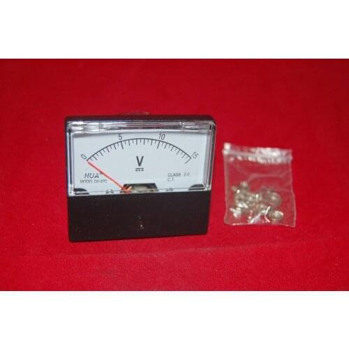 1pc DC 0-15V Analog Voltmeter Panel Voltage Meter 670 60*70mm 15V DC Directly Connect No need shunt
