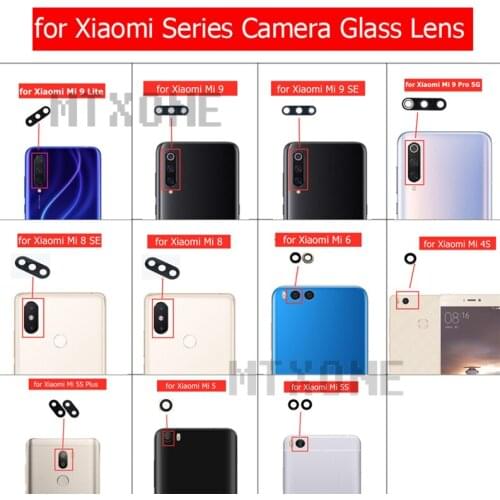 2pcs for Xiaomi Mi 9 Pro 5G/ Mi 8 9 SE/ Mi 6 5 4S 5S Plus/ Mi 9 Lite Back Camera Glass Lens Rear Camera Glue Repair Spare Part
