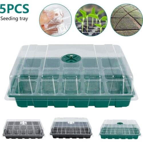 5pcs 15/40 Holes Planting Seed Tray Seeding Tray Kit Plant Germination Box with Dome and Base Garden Grow Box Garden Tools