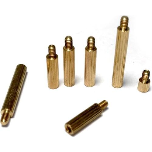50pcs M2 Copper Pillar Column Round Standoff Spacer Support Solid Brass Male-Female Female Nut For CCTV PCB Board