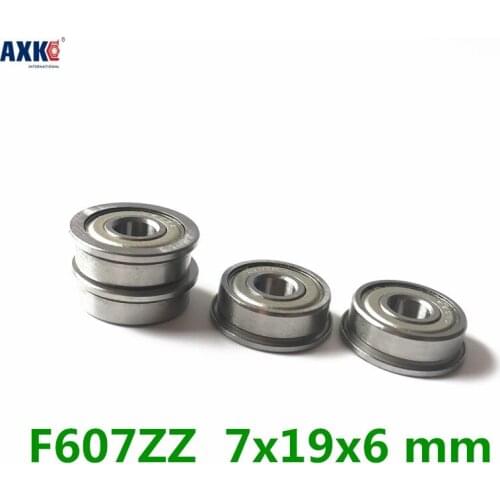 Axk F607zz Flange Bearing 7x19x6 Mm Abec-1 ( 10 Pcs ) Flanged F607 Z Zz Ball Bearings