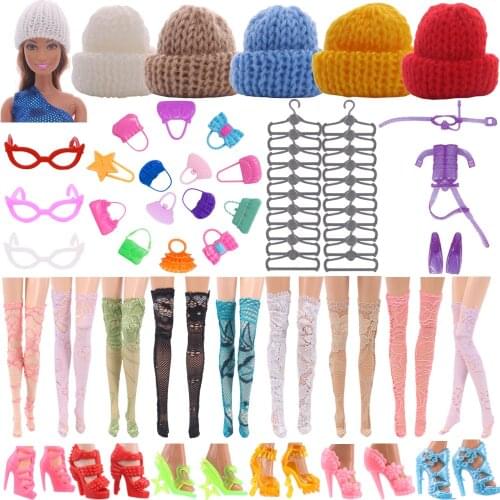 Barbies Doll Clothes Doll Shoes Hat Stockings Hangers Glasses Chair Bags FreeShipping For Barbie 11.8 Inch 30cm Doll Accessories