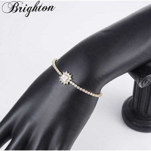 Brighton 2021 Luxury Bijou Geometric Full Zircon Adjustable Bangles & Bracelets For Women Fashion Weeding Trendy Jewelry Gift
