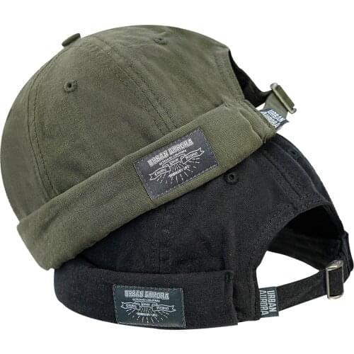 Clape Men Women Retro Dome Melon Brimless Beanie Cap Unisex Skullcap Sailor Cotton Docker Hat Brimless Fashion Bonnet Caps