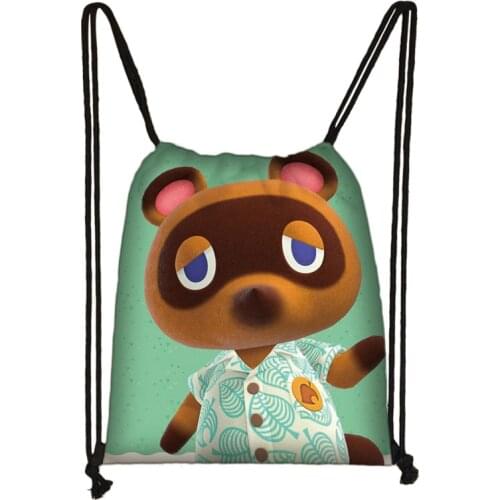 Animal Crossing Cartoon Kids Drawstring Backpack Shopping School Traveling Party Bags Gift 38*32CM