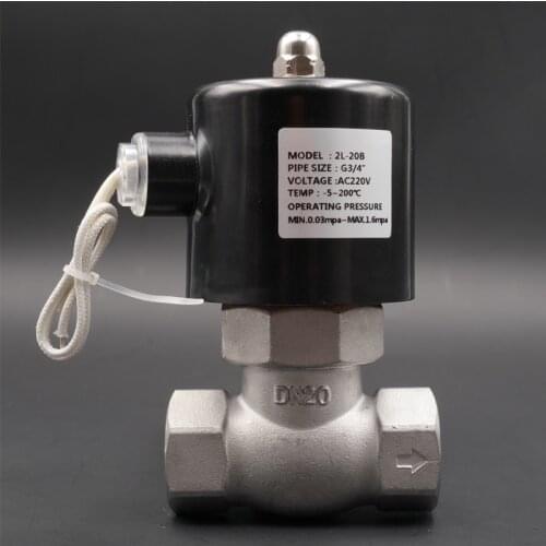 Solenoid valve, 1/4" 3/8" 1/2" valve,304 Stainless steel steam valve, AC220V DC24V,high temperature resistance and high pressure