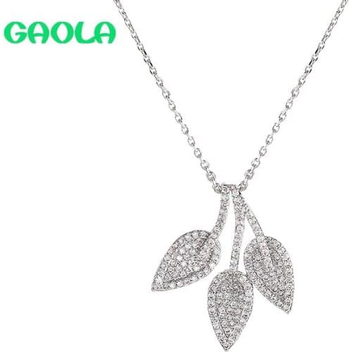 GAOLA Leaf Necklace Creative Minimalism Pendant Necklace Tree Leaf Necklace Plant Jewelry Female Simple Necklace